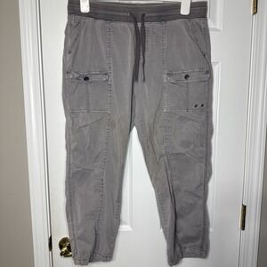 Sonoma Goods For Life Gray Cargo Joggers Drawstring Elastic Cuff Size 12
